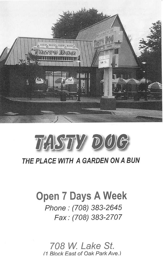 Menu for Tasty Dog in oak park, Illinois